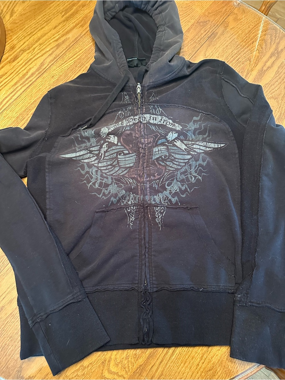 Harley-Davidson Women Black Graphic Zip Hoodie